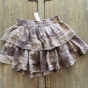 aerie Mauve Tiered Ruffle Mini Skirt